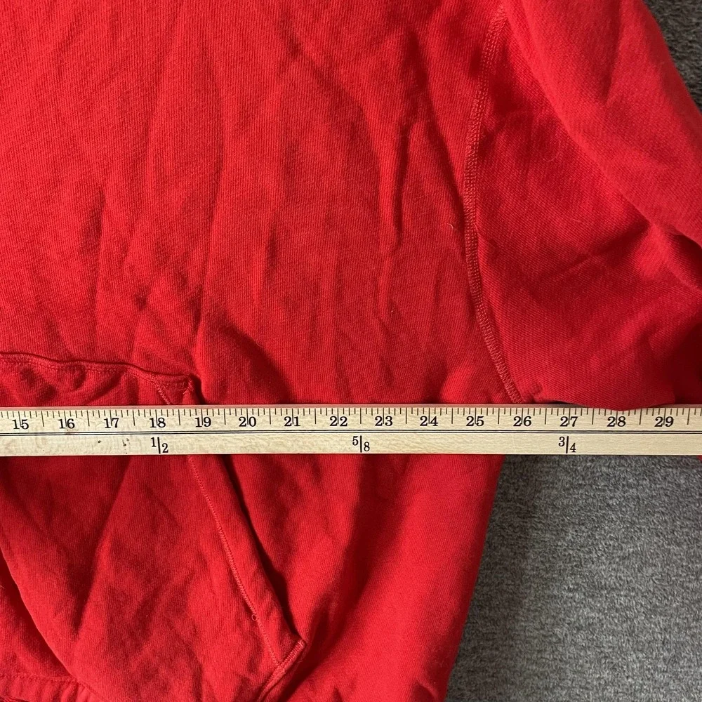 Nike Hoodie Womens M Red Full Zip Cotton Fleece Kangaroo Pocket Logo Sweatshirt